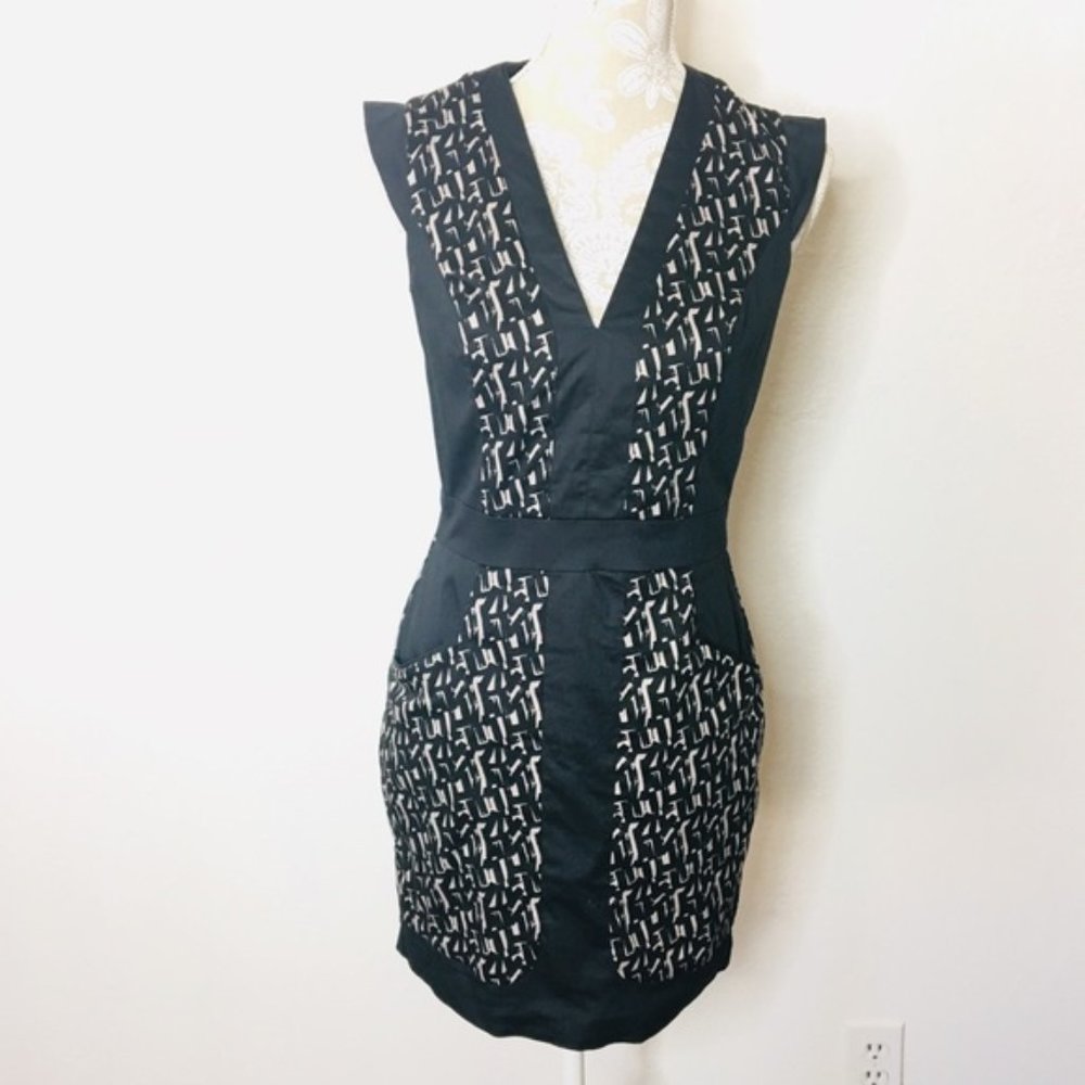 French Connection Sheath Illusion Dress Sz 6